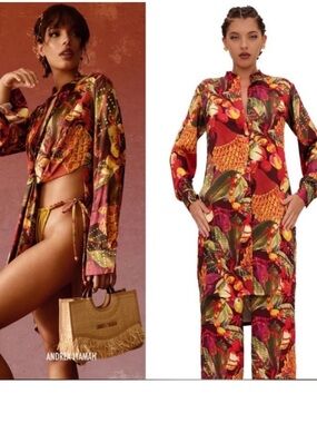 Andrea Iyamah Tropical Button-Front Set Cami and Pant